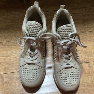 Women's Cream Woven Sneakers